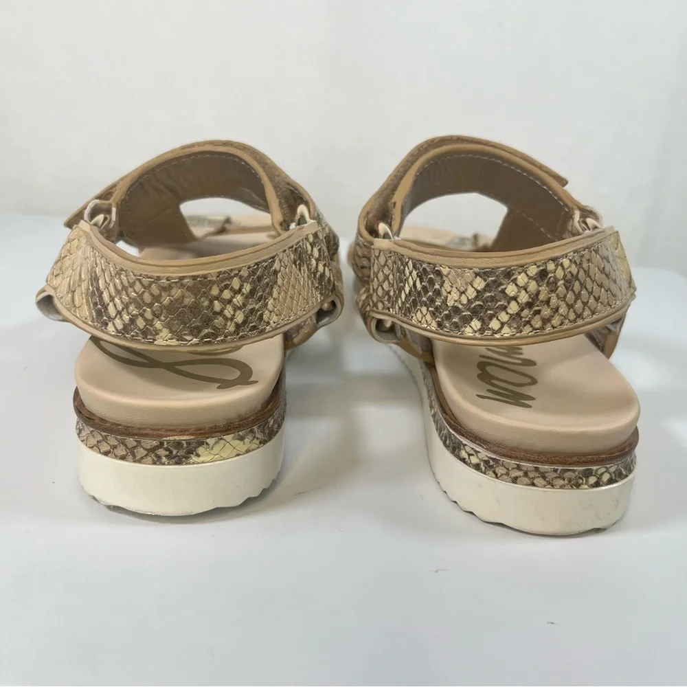 Sam Edelman Annalise Wheat Snake Print Platform Sandals Gorpcore Travel Size 7.5